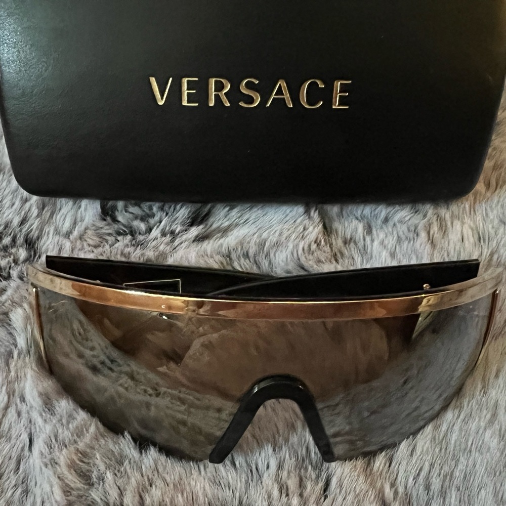 VERSACE WRAP MEDUSA Sunglasses VE2197 Brown Havana Gold Mirrored Unisex 2197